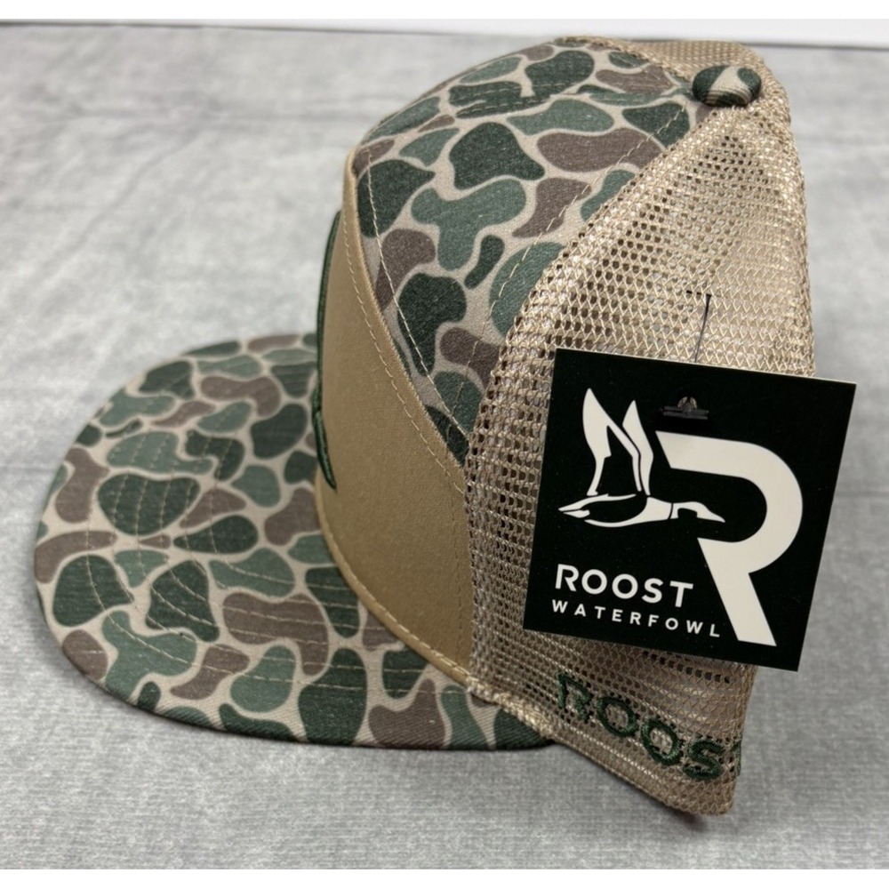 Roost 7 Panel Hat Cap Men Camo Snapback Mesh NWT Duck Goose Hunting - Picture 5 of 11